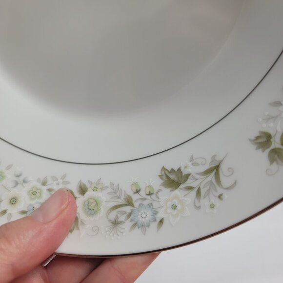 Imperial China Wild Flower Serving Bowl White Green Blue & White Flowers 9 INCH - Picture 9 of 15